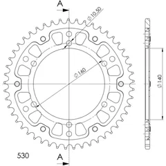 Stealth-Rear Sprocket / Chain Wheel Supersprox 530/49t black 16701K49