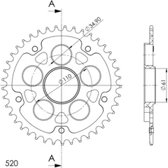 Stealth-Rear Sprocket / Chain Wheel Supersprox 520/41t black 92667K41