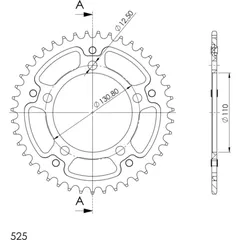 Stealth-Rear Sprocket / Chain Wheel Supersprox 525/43t black 35700K43