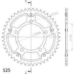 Stealth-Rear Sprocket / Chain Wheel Supersprox 525/45t black 35700K45