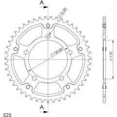 Stealth-Rear Sprocket / Chain Wheel Supersprox 525/47t gold 35700S47