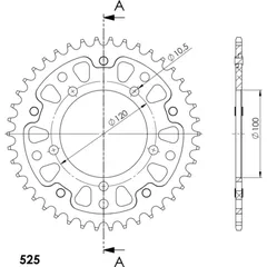 Stealth-Rear Sprocket / Chain Wheel Supersprox 525/42t black 35800K42