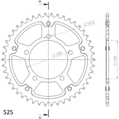 Stealth-Rear Sprocket / Chain Wheel Supersprox 525/46t black 35800K46