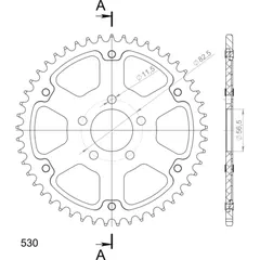 Stealth-Rear Sprocket / Chain Wheel Supersprox 530/49t silver 37081V49
