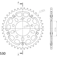Stealth-Rear Sprocket / Chain Wheel Supersprox 530/40t black 37090K40