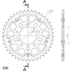 Stealth-Rear Sprocket / Chain Wheel Supersprox 530/44t black 37090K44