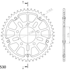 Stealth-Rear Sprocket / Chain Wheel Supersprox 530/47t black 37090K47