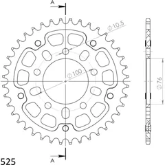 Stealth-Rear Sprocket / Chain Wheel Supersprox 525/40t black 92903K40