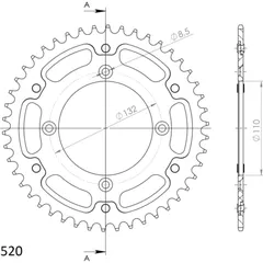 Stealth-Rear Sprocket / Chain Wheel Supersprox 520/46t orange 71307O46