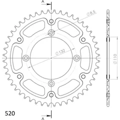 Stealth-Rear Sprocket / Chain Wheel Supersprox 520/48t gold 71307S48