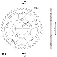 Stealth-Rear Sprocket / Chain Wheel Supersprox 525/42t blue 35710B42