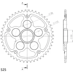 Stealth-Rear Sprocket / Chain Wheel Supersprox 525/47t red 50610R47