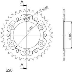 Stealth-Rear Sprocket / Chain Wheel Supersprox 520/36t black 50602K36