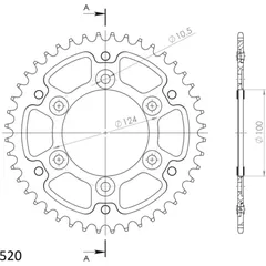 Stealth-Rear Sprocket / Chain Wheel Supersprox 520/43t black 50602K43