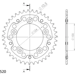 Stealth-Rear Sprocket / Chain Wheel Supersprox 520/39t black 50613K39