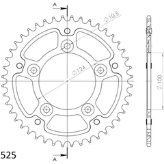 Stealth-Rear Sprocket / Chain Wheel Supersprox 525/46t silver