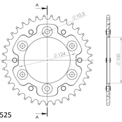 Stealth-Rear Sprocket / Chain Wheel Supersprox 525/37t black
