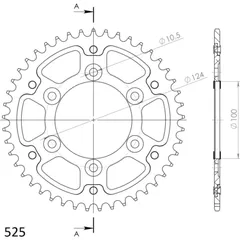 Stealth-Rear Sprocket / Chain Wheel Supersprox 525/45t blue 50609B45