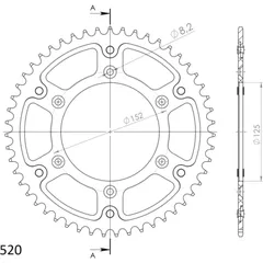 Stealth-Rear Sprocket / Chain Wheel Supersprox 520/49t black 92340K49