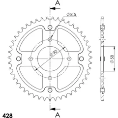 Stealth-Rear Sprocket / Chain Wheel Supersprox 428/47t gold 14205S47