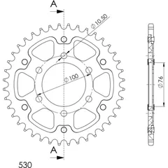 Stealth-Rear Sprocket / Chain Wheel Supersprox 530/40t red 14902R40