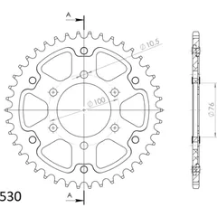 Stealth-Rear Sprocket / Chain Wheel Supersprox 530/42t black 14902K42