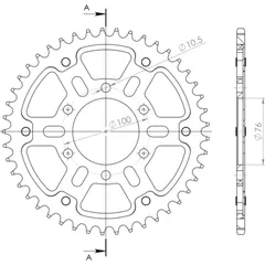 Stealth-Rear Sprocket / Chain Wheel Supersprox 530/47t silver 14902V47