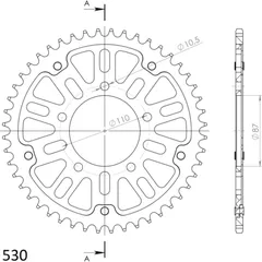 Stealth-Rear Sprocket / Chain Wheel Supersprox 530/47t black 14601K47