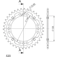 Stealth-Rear Sprocket / Chain Wheel Supersprox 520/38t blue 12505B38