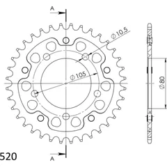 Stealth-Rear Sprocket / Chain Wheel Supersprox 520/36t black 30891K36