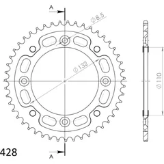 Stealth-Rear Sprocket / Chain Wheel Supersprox 428/46t black
