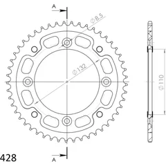 Stealth-Rear Sprocket / Chain Wheel Supersprox 428/48t black 71200K48