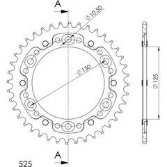 Stealth-Rear Sprocket / Chain Wheel Supersprox 525/40t orange