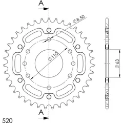 Stealth-Rear Sprocket / Chain Wheel Supersprox 520/39t gold 71306S39