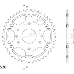 Stealth-Rear Sprocket / Chain Wheel Supersprox 520/46t silver 71306V46