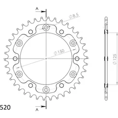 Stealth-Rear Sprocket / Chain Wheel Supersprox 520/38t orange
