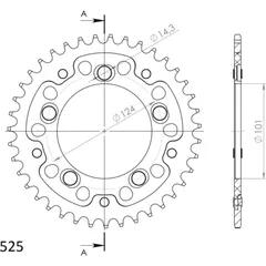 Stealth-Rear Sprocket / Chain Wheel Supersprox 525/39t orange