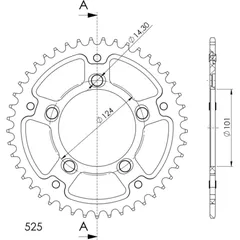 Stealth-Rear Sprocket / Chain Wheel Supersprox 525/45t black 71400K45