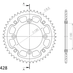Stealth-Rear Sprocket / Chain Wheel Supersprox 428/48t black