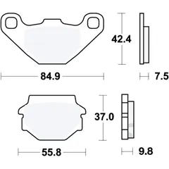 Bremsklotz Sinter SI TRW Alternative: 7376973 passend für: Kawasaki KLR, GPZ, KMX