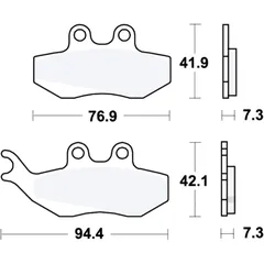Bremsklotz Scooter TRW Alternative: 7320524 passend für: Derbi Senda, GP1, Mulhacen