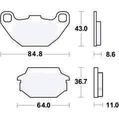 Bremsklotz Standard TRW Alternative: 7324080 passend für: Kymco Agility, People, Super 8