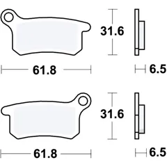Brake pads offroad TRW altn 7324379 for: KTM SX, Husqvarna TC, CR