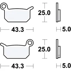 Bremsklotz Sinter SI TRW Alternative: 7320625 passend für: KTM SX, SX - E5, Mini Adventure
