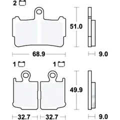 Bremsklotz Sinter vorne TRW Alternative: 7323249 passend für: Honda VFR