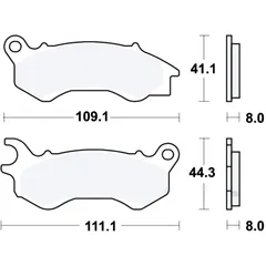 Brake pad sinter scooter TRW alternative: 7323512 for: Peugeot Django, Satelis, Speedfight