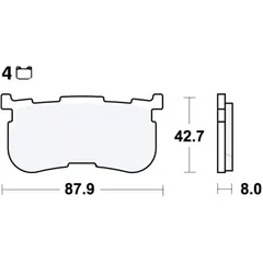Bremsklotz Sinter hinten für Motorräder TRW Alternative 7320076