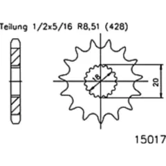 ESJOT Kettenritzel, 16 Zähne 92-15017-16