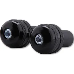 SHIN YO Bar End Weights, black, knurled, for steel handlebars