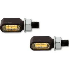 HIGHSIDER CNC LED turn signal/position light LITTLE BRONX, black, tinted, E-approved, pair